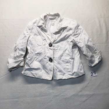 Vintage Kim Rogers Jacket Solid White Button Down… - image 1