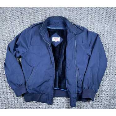 Vintage VTG 80s Bomber Jacket Adult Large Dark Blu