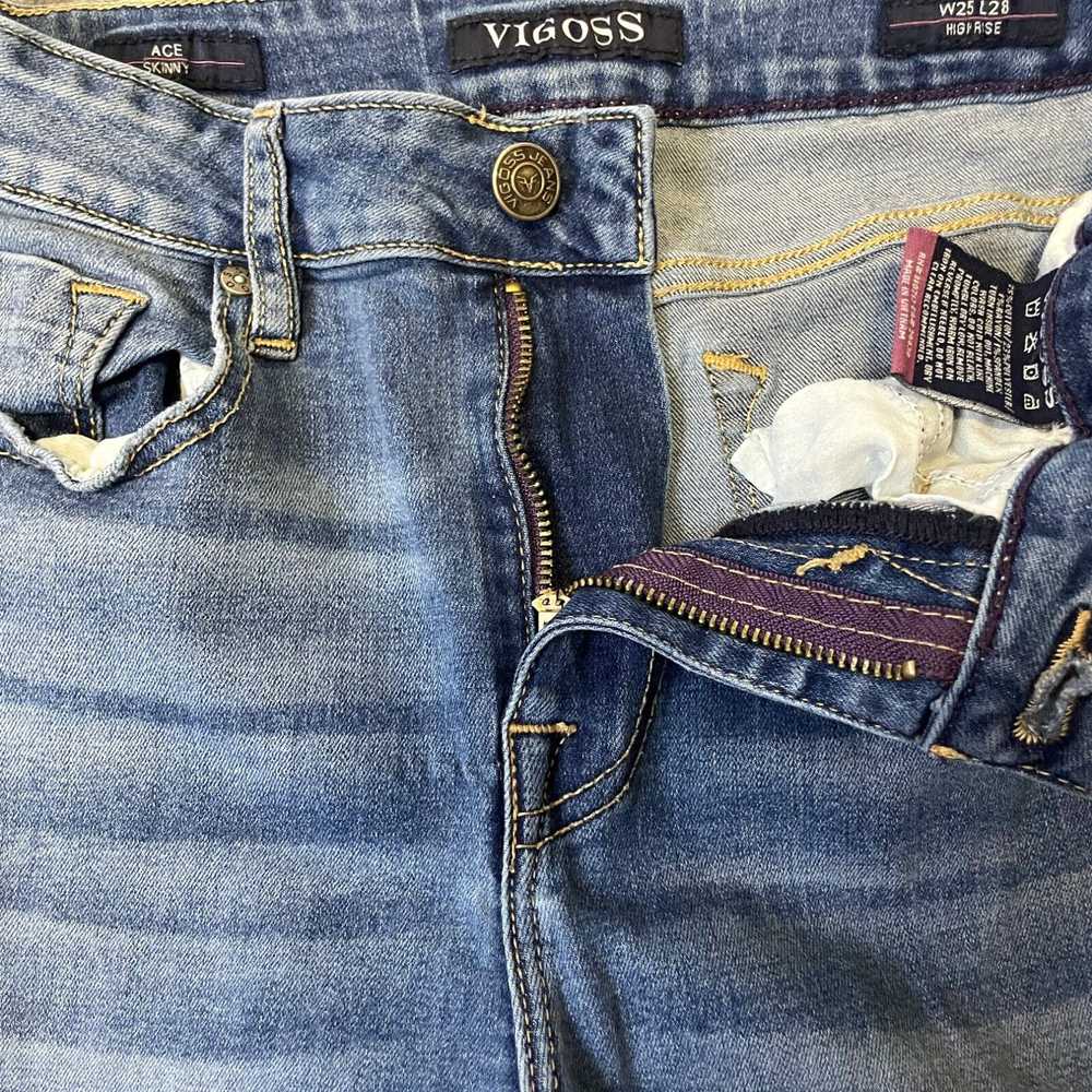 Vintage Vigoss Jeans Size W25 L28 Womens Ace Skin… - image 3