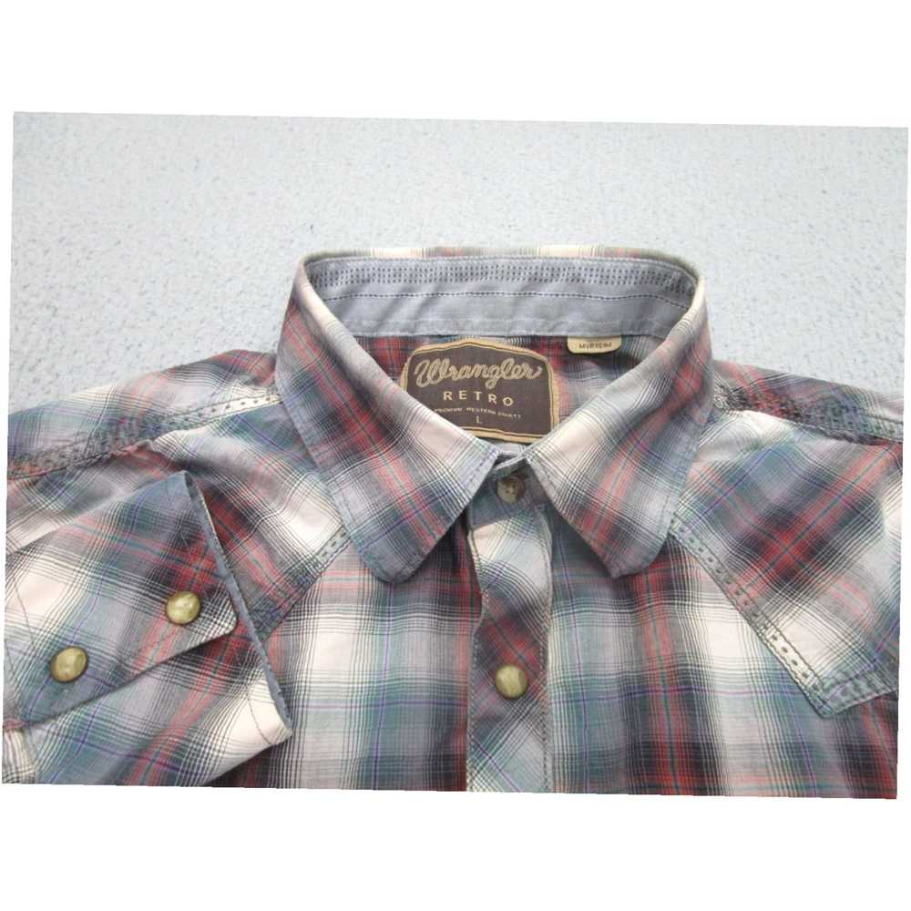 Wrangler Wrangler Shirt men Large Blue Red Pearl … - image 3