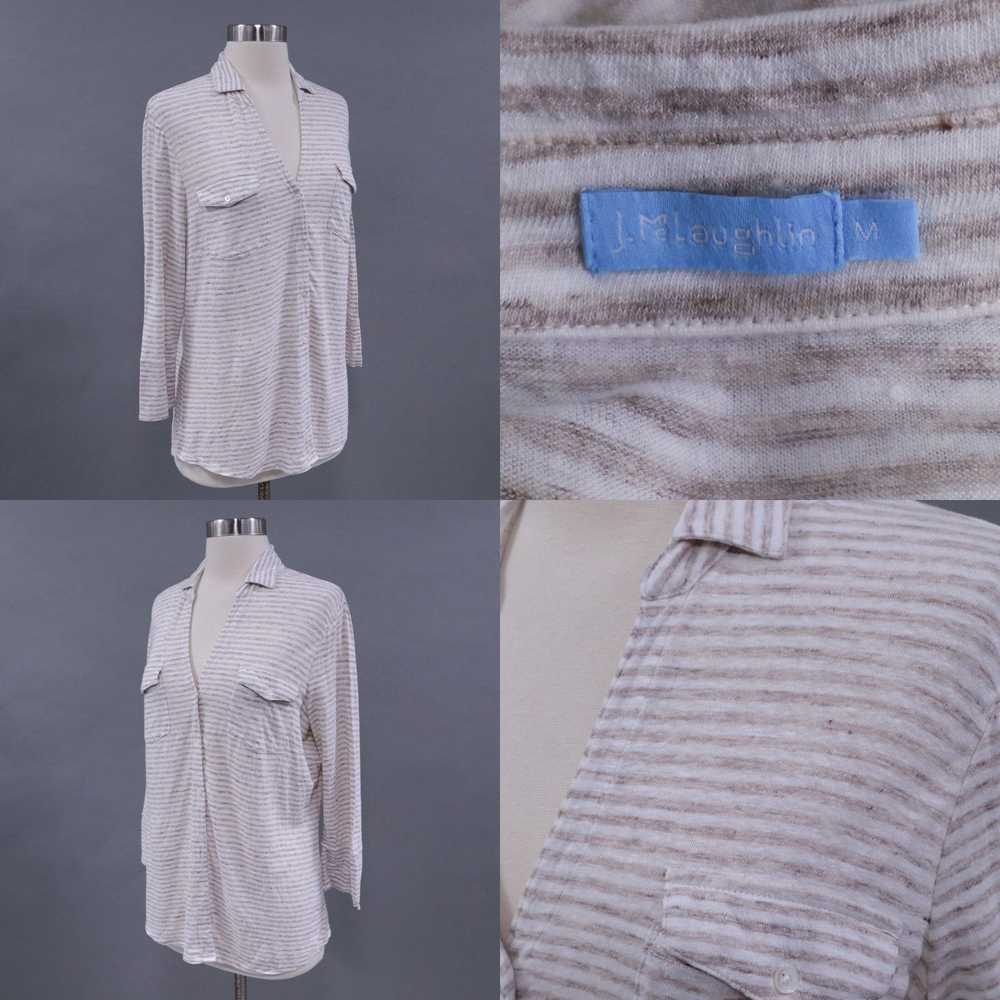 Vintage J. McLaughlin Top Linen Womens M Medium S… - image 4