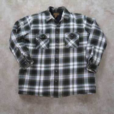 Vintage St Johns Bay Quilted Lined Flannel Shirt … - image 1