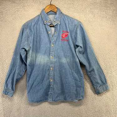 Red Wing Vintage Detroit Red Wings Denim Shirt Bo… - image 1