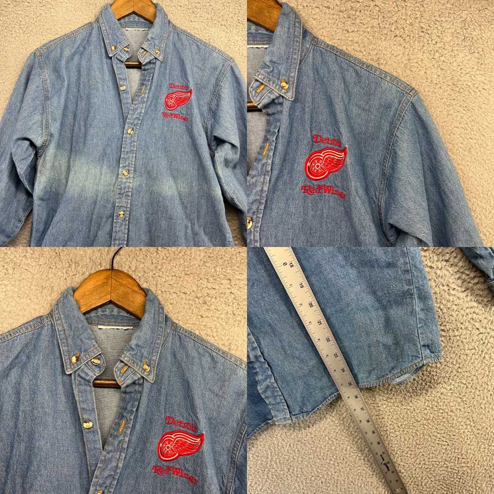 Red Wing Vintage Detroit Red Wings Denim Shirt Bo… - image 4