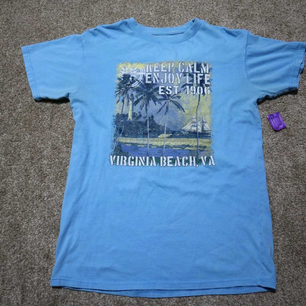 Vintage Virginia Beach, VA Blue T-Shirt Keep Calm… - image 2