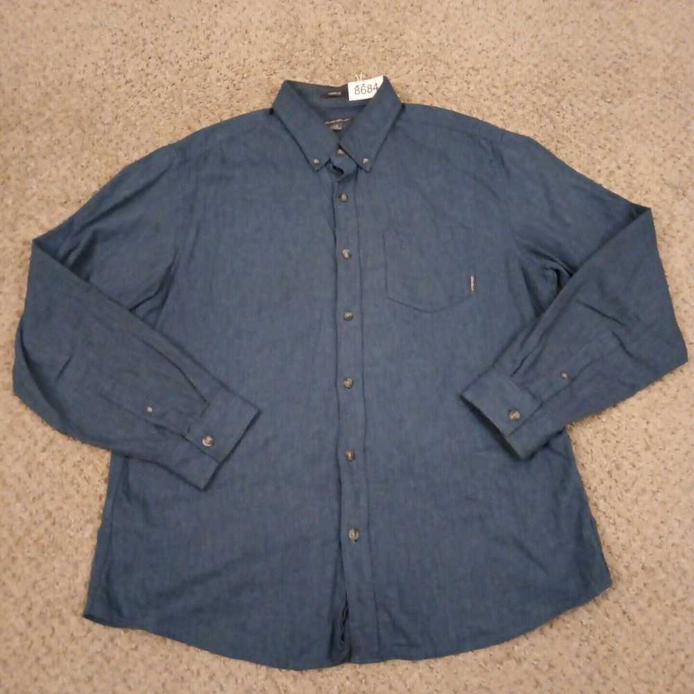 Eddie Bauer Eddie Bauer Shirt Mens Large Solid Bl… - image 1