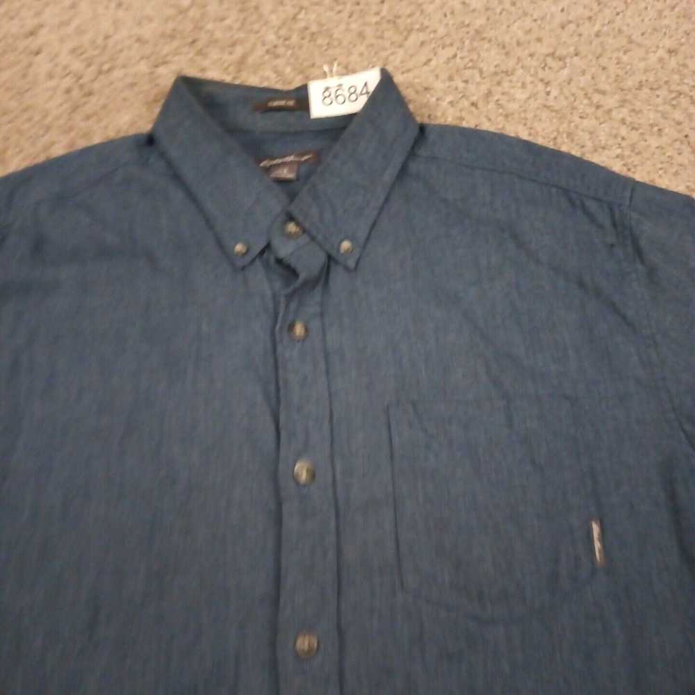 Eddie Bauer Eddie Bauer Shirt Mens Large Solid Bl… - image 3