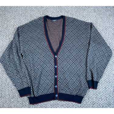 Van Heusen VTG 90s Diamond Pattern Cardigan Adult… - image 1