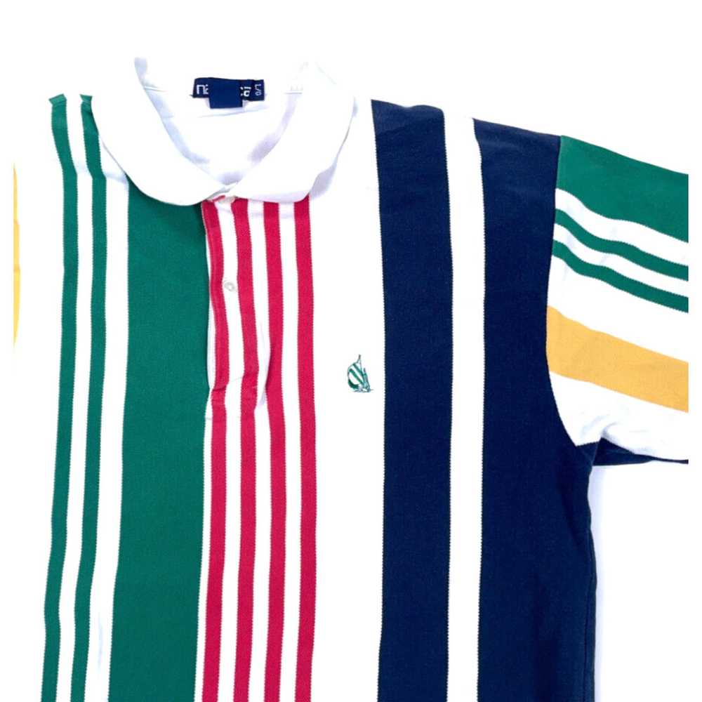 Nautica VTG Nautica Colorful Striped Polo Shirt A… - image 3