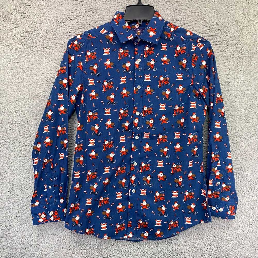 Simons Simon Banks Shirt Small 15 Santa Candy Can… - image 1