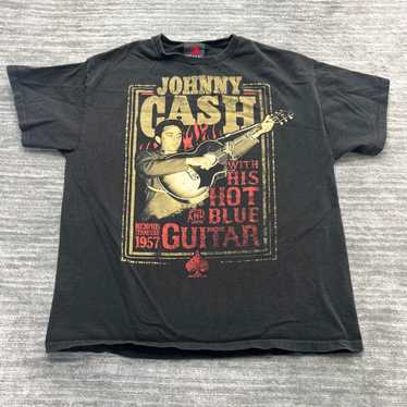 Vintage Johnny Cash Shirt Size L Youth With His H… - image 1