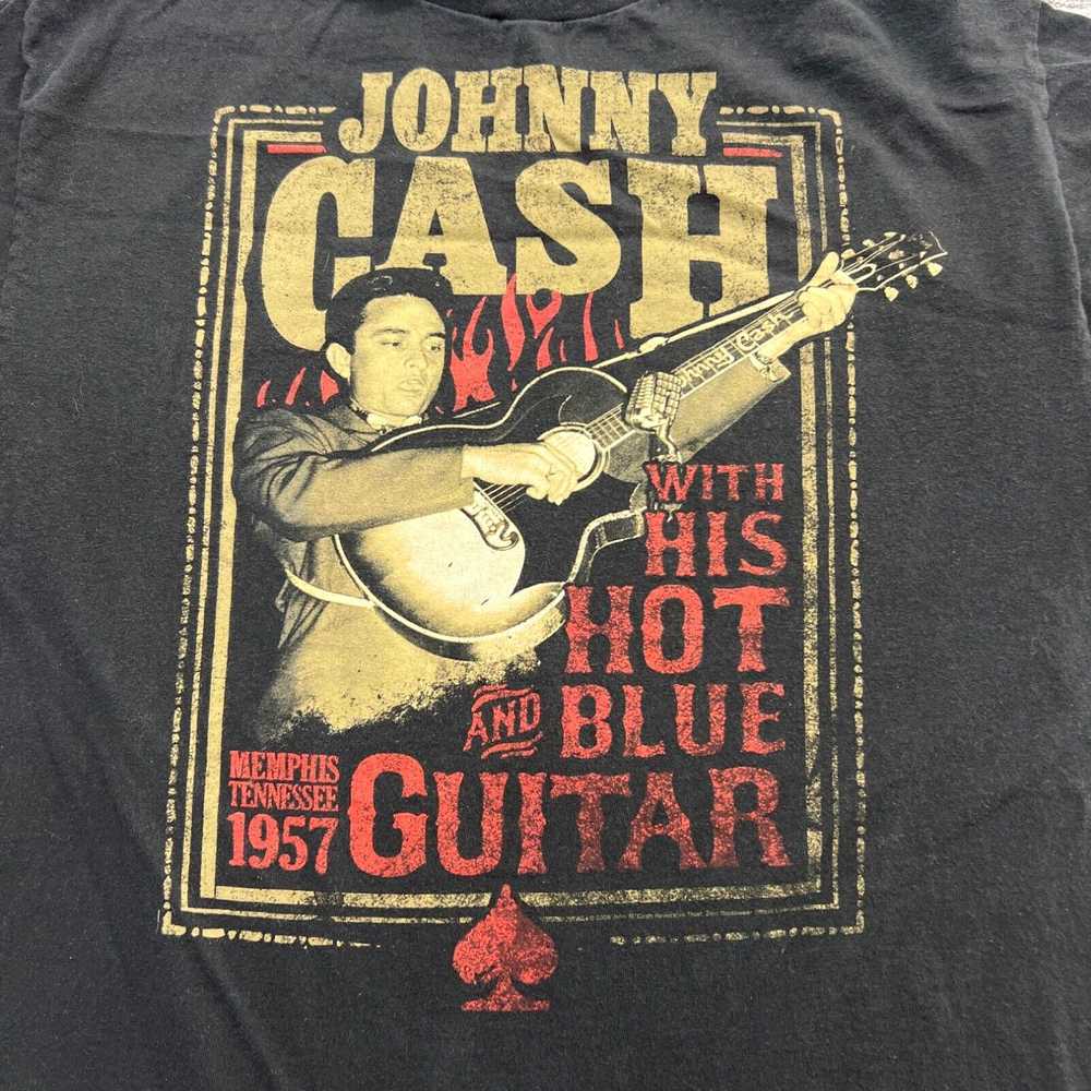 Vintage Johnny Cash Shirt Size L Youth With His H… - image 2