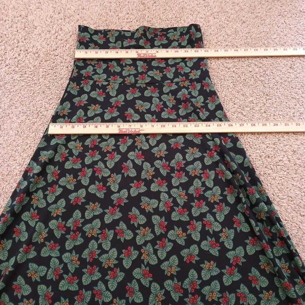 Vintage LuLaRoe Maxi Skirt XS Long Black Green Fl… - image 2