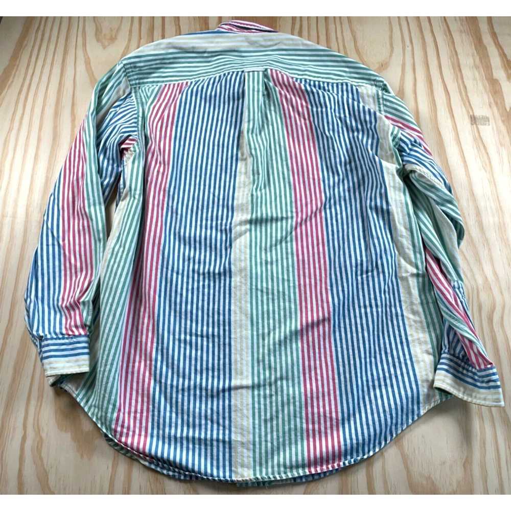 Nautica VTG Y2K Nautica Colorful Striped Shirt Ad… - image 2