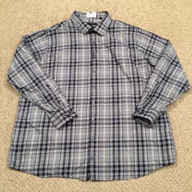 Synrgy Synrgy Shirt Mens 2XLT Blue Plaid Long Slee