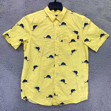 Vintage Stussy Mens Hawaiian Shirt Small Yellow F… - image 1