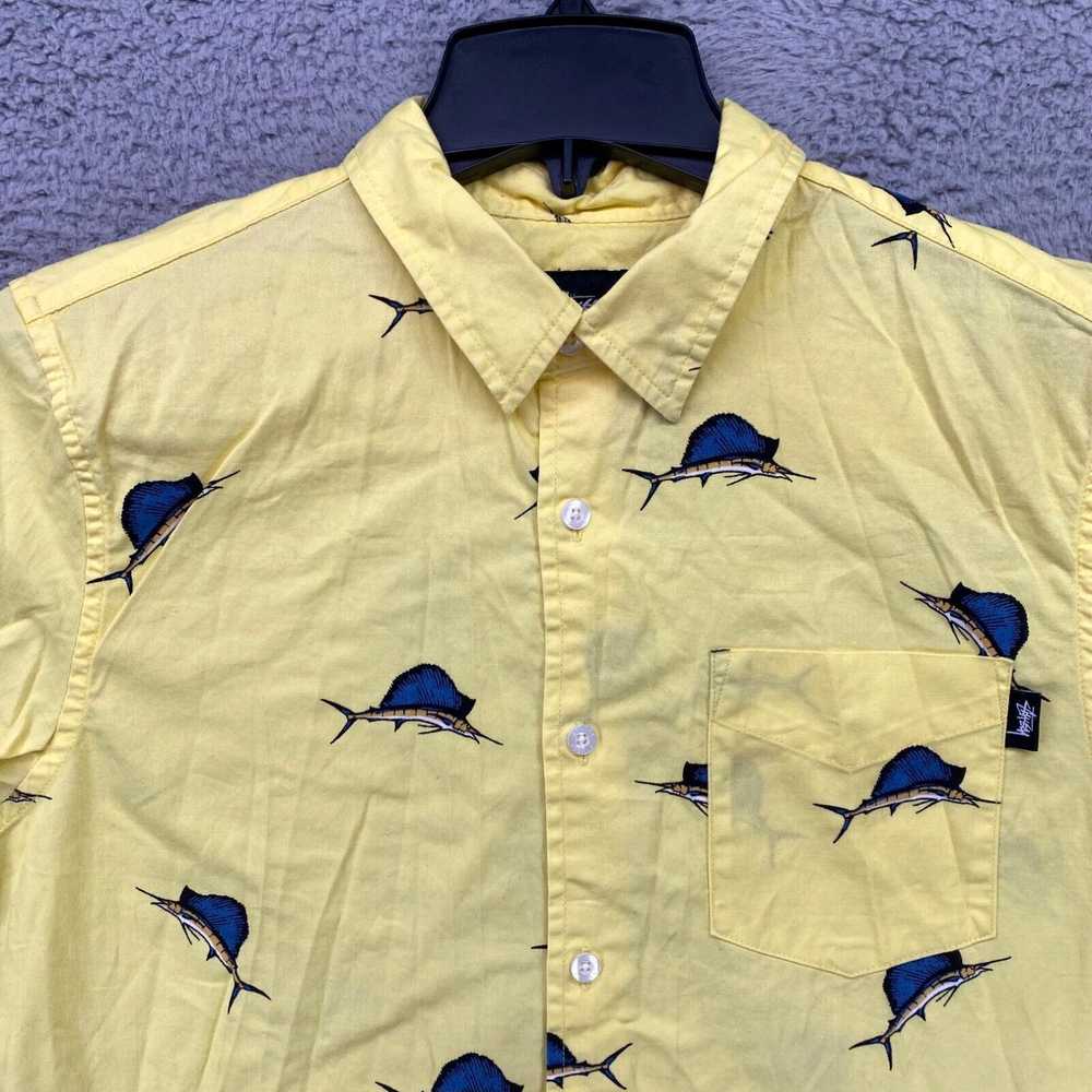 Vintage Stussy Mens Hawaiian Shirt Small Yellow F… - image 2