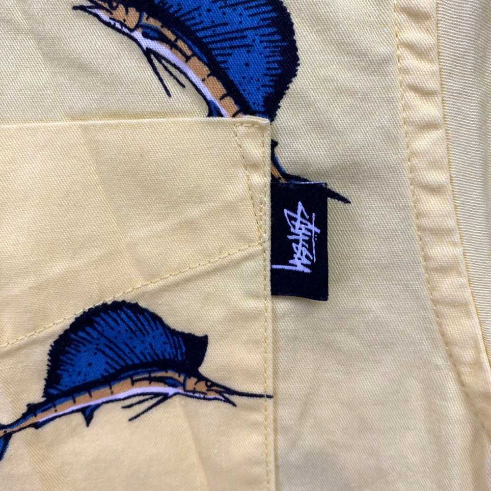 Vintage Stussy Mens Hawaiian Shirt Small Yellow F… - image 4