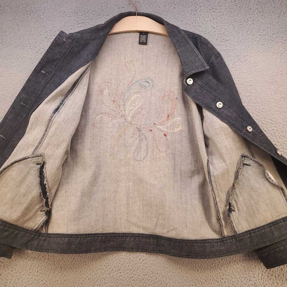 Vintage IOS Jacket Womens Medium Denim Artsy Flow… - image 3