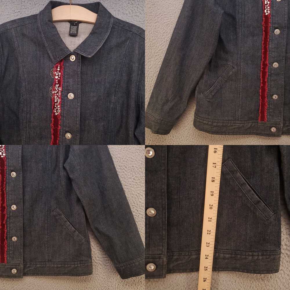 Vintage IOS Jacket Womens Medium Denim Artsy Flow… - image 4