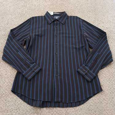 Apt. 9 Apt. 9 Shirt Mens Large Blue Brown Striped… - image 1