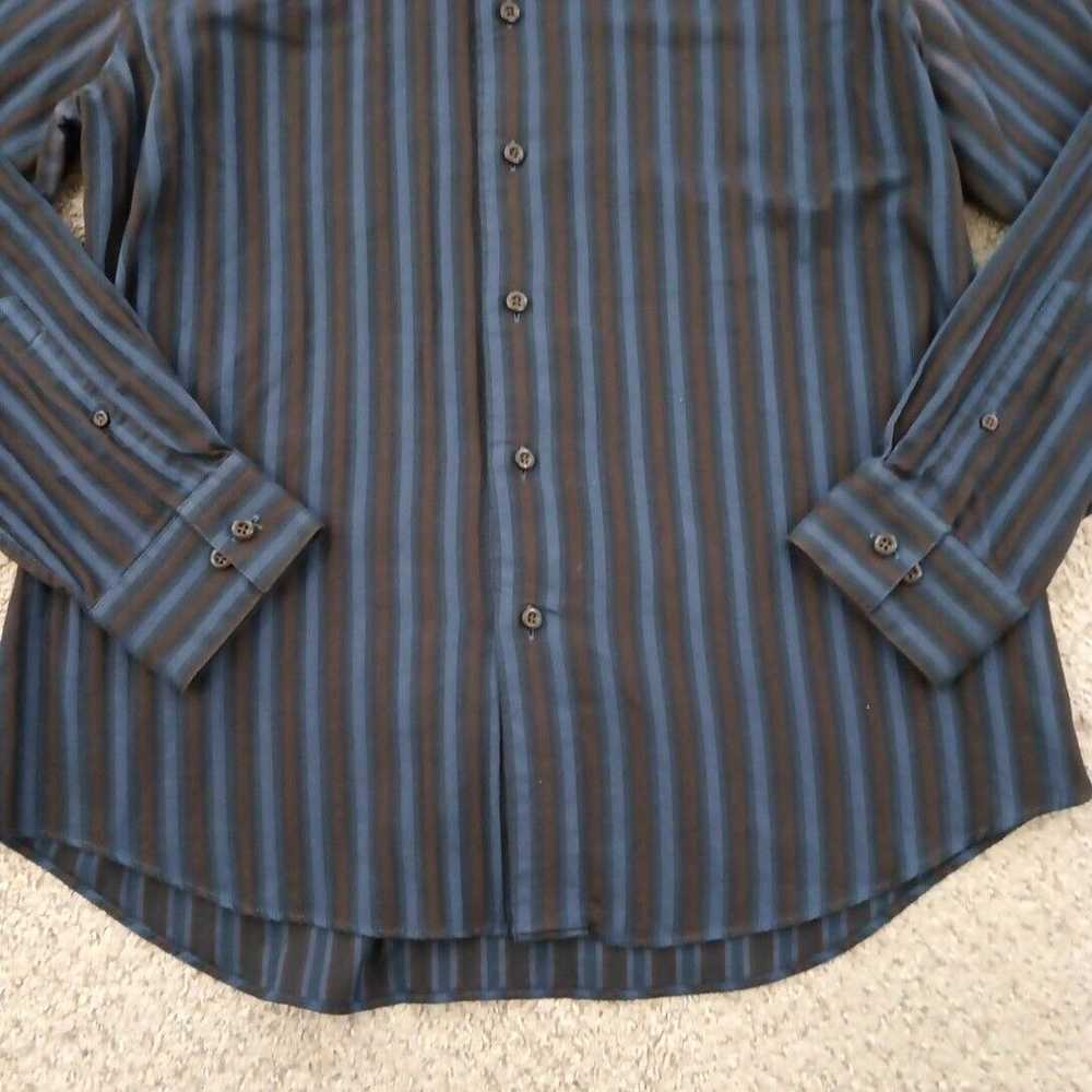 Apt. 9 Apt. 9 Shirt Mens Large Blue Brown Striped… - image 3