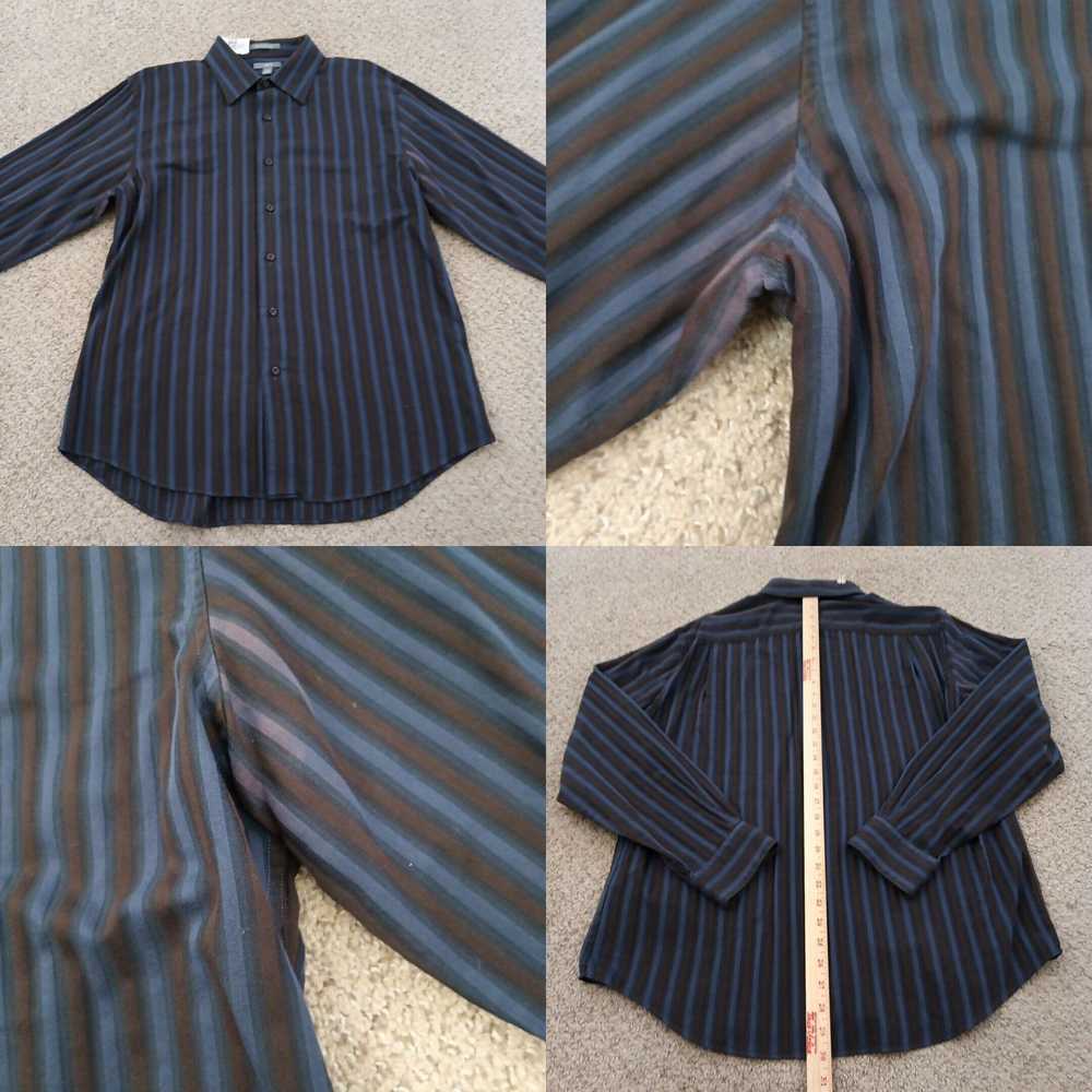 Apt. 9 Apt. 9 Shirt Mens Large Blue Brown Striped… - image 4