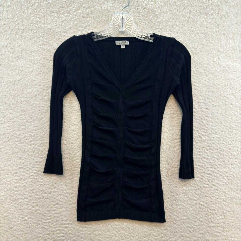 Vintage Y2K Vintage Top XS S Small Black Ruched B… - image 1