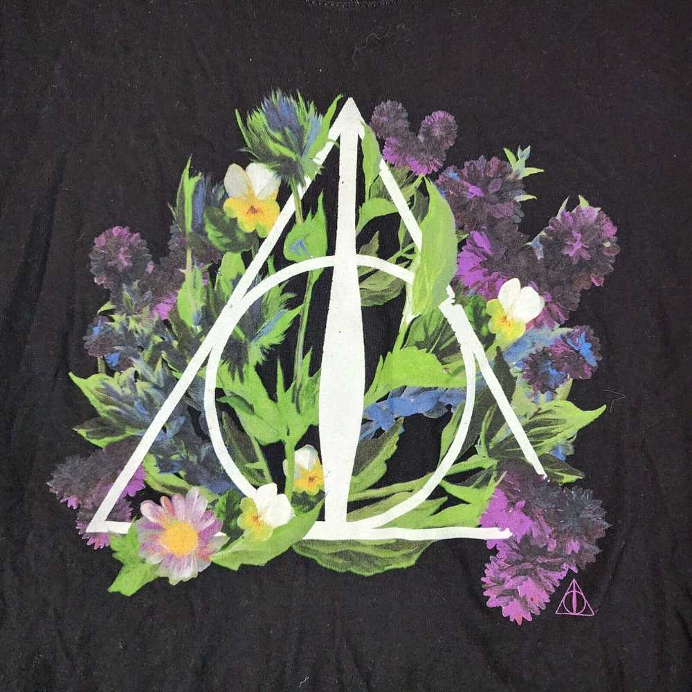 Vintage Harry Potter Womens Black Floral Graphic … - image 2