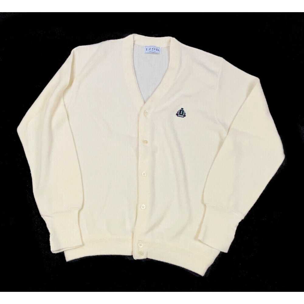 Izod VTG 70s IZOD Ivory Grandpa Style Cardigan Sw… - image 1