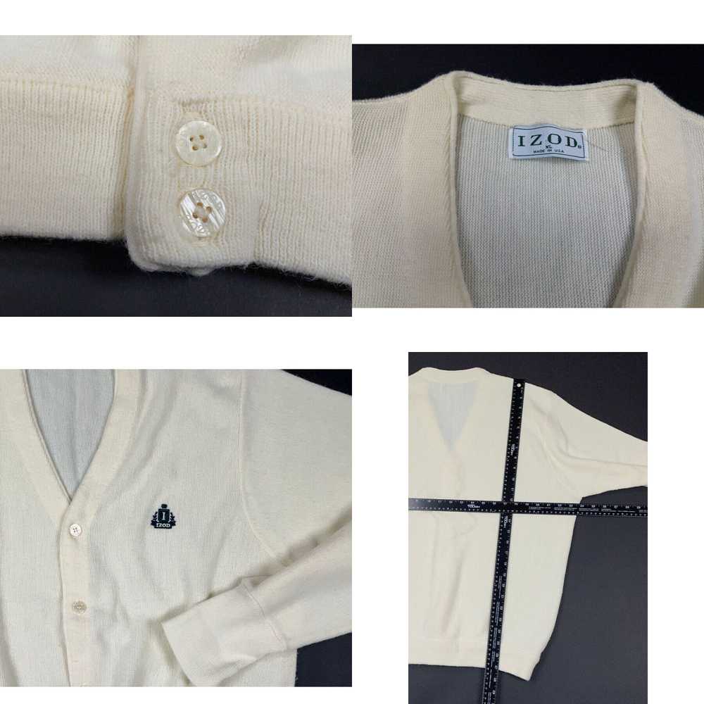 Izod VTG 70s IZOD Ivory Grandpa Style Cardigan Sw… - image 4