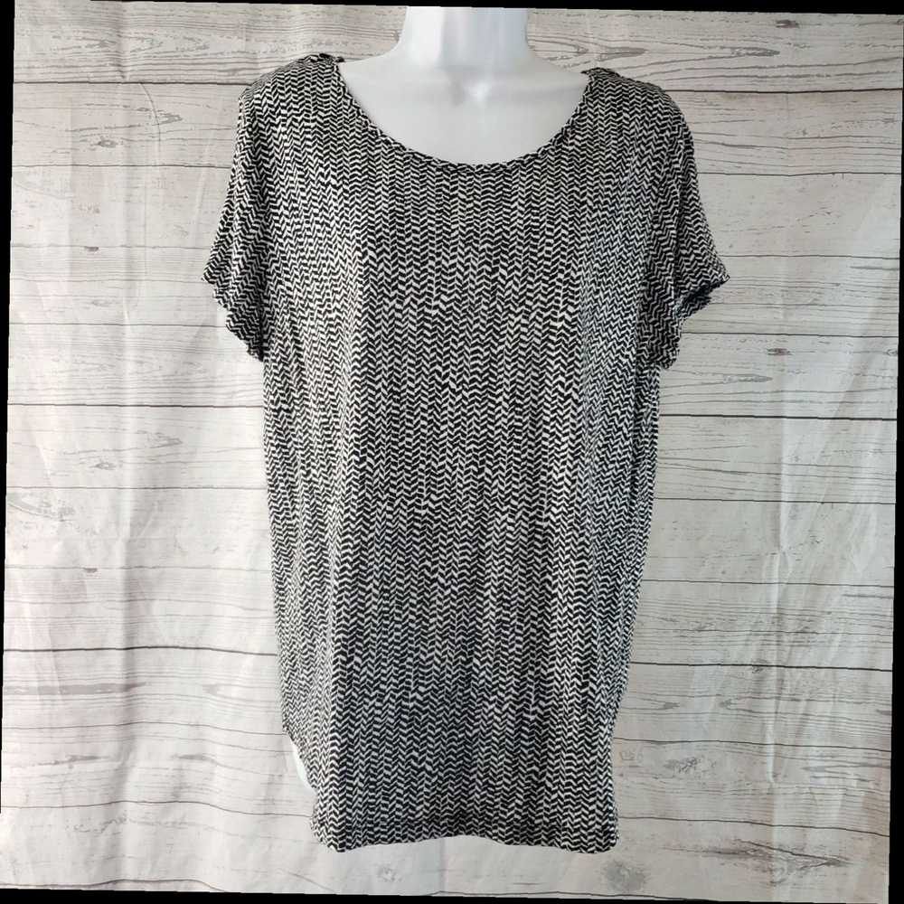 Gap Gap Luxe Womens Top Sz Large Black White Chev… - image 1