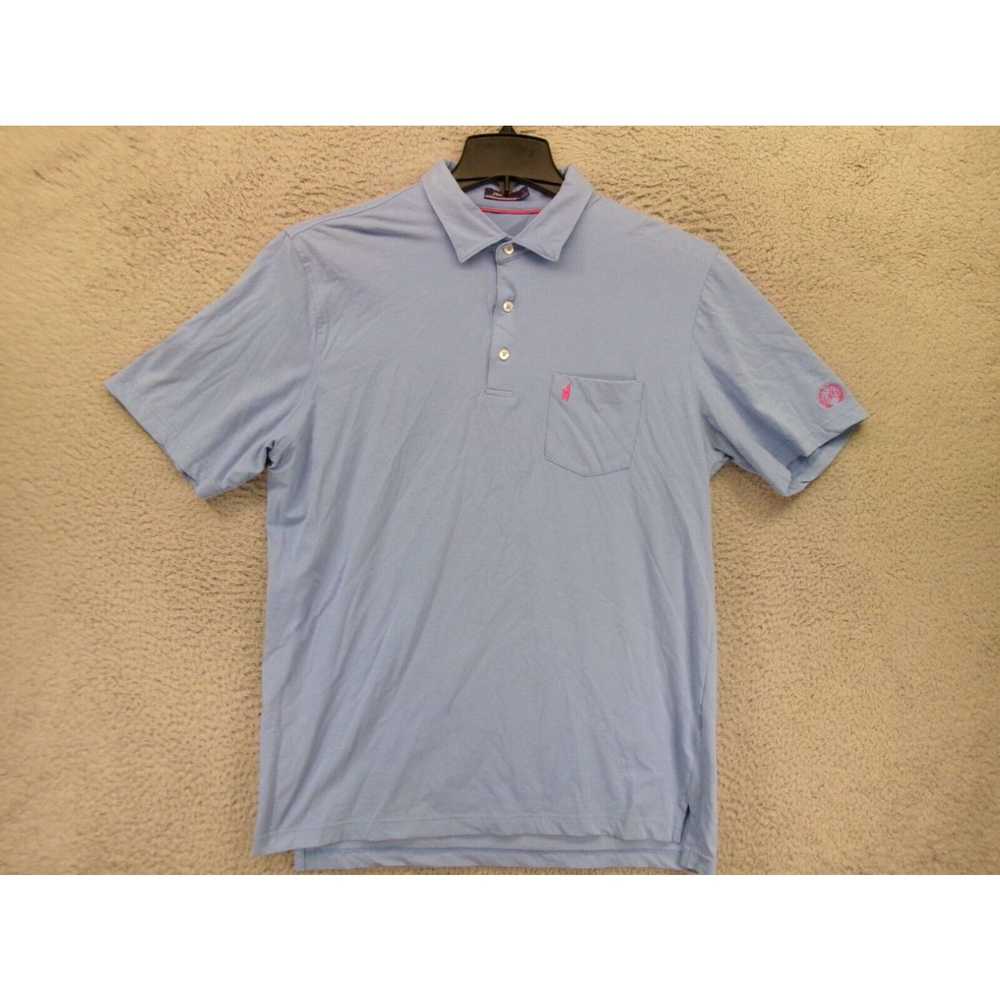 Vintage Johnnie-O Polo Shirt Mens Large Blue Shor… - image 1