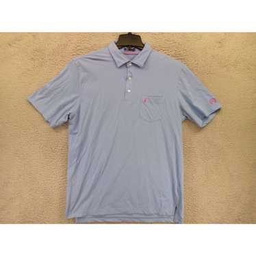 Vintage Johnnie-O Polo Shirt Mens Large Blue Shor… - image 1