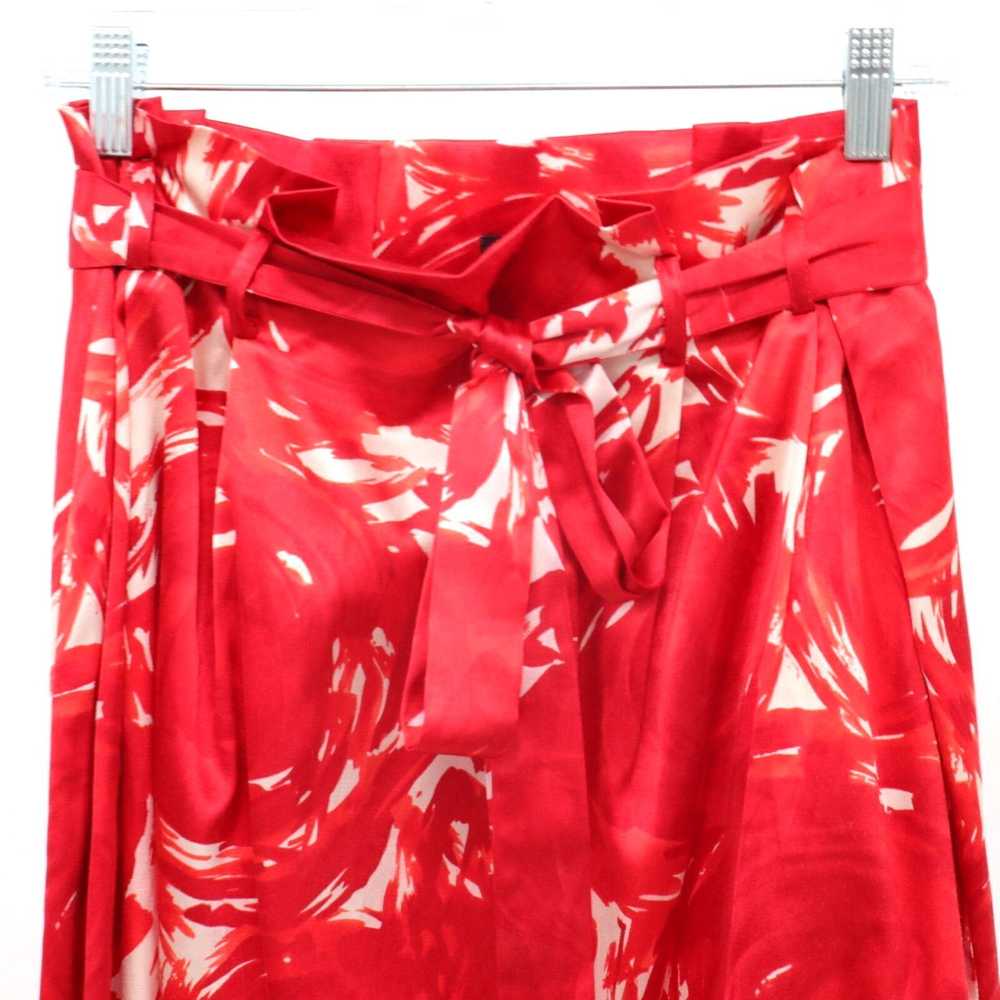 Theory Theory Silk Skirt Womens 8 Red White Paper… - image 2