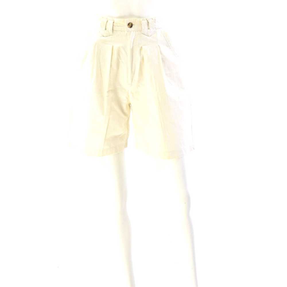 HIGH 90s Vintage White High Pleated Waist Shorts … - image 2