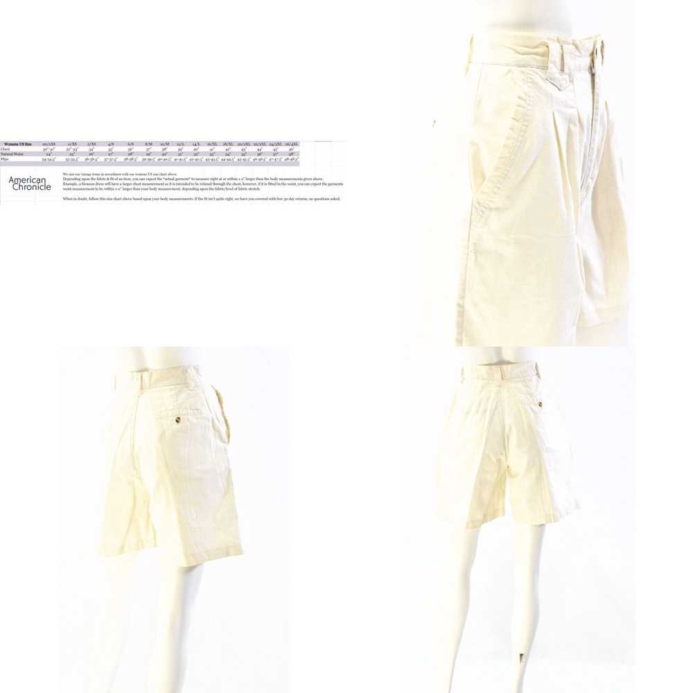 HIGH 90s Vintage White High Pleated Waist Shorts … - image 3