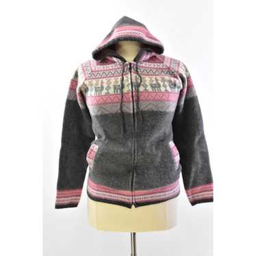 Vintage Womens M Aly Marka Alpaca Wool Hooded Jac… - image 1