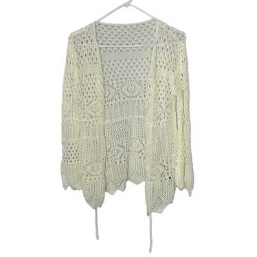 Shein SheIn Womens White Knitted Long Sleeve Open… - image 1