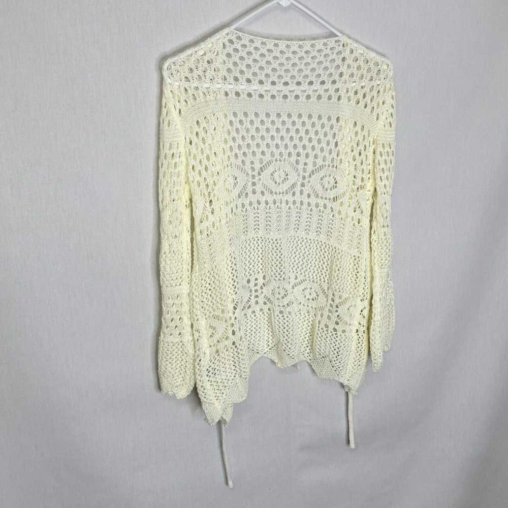 Shein SheIn Womens White Knitted Long Sleeve Open… - image 2