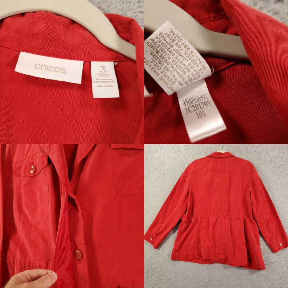 Vintage Chicos 3 Jacket Womens XL Red Button Up S… - image 4