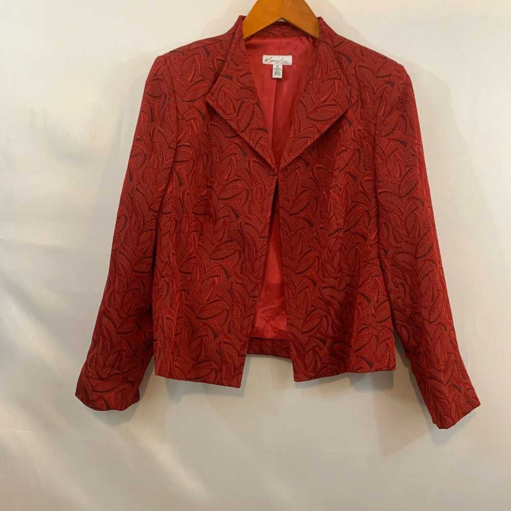 Vintage Kim Rogers Womens Red Long Sleeves Embroi… - image 1