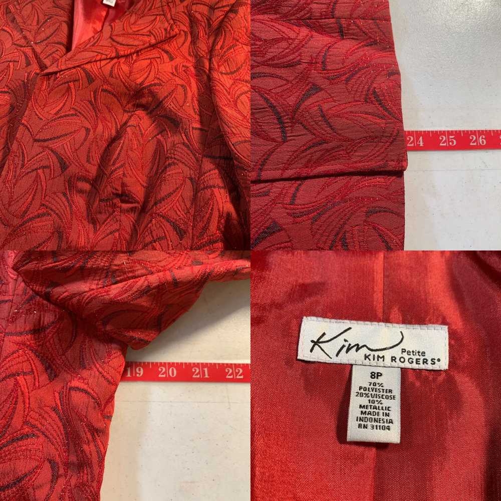 Vintage Kim Rogers Womens Red Long Sleeves Embroi… - image 4