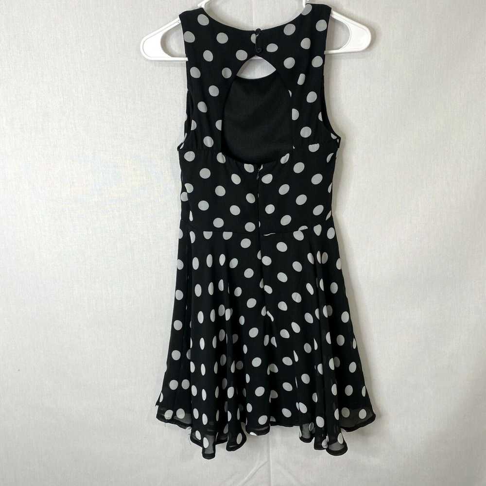 Vintage Sans Souci Womens Black Polka Dot Sleevel… - image 2