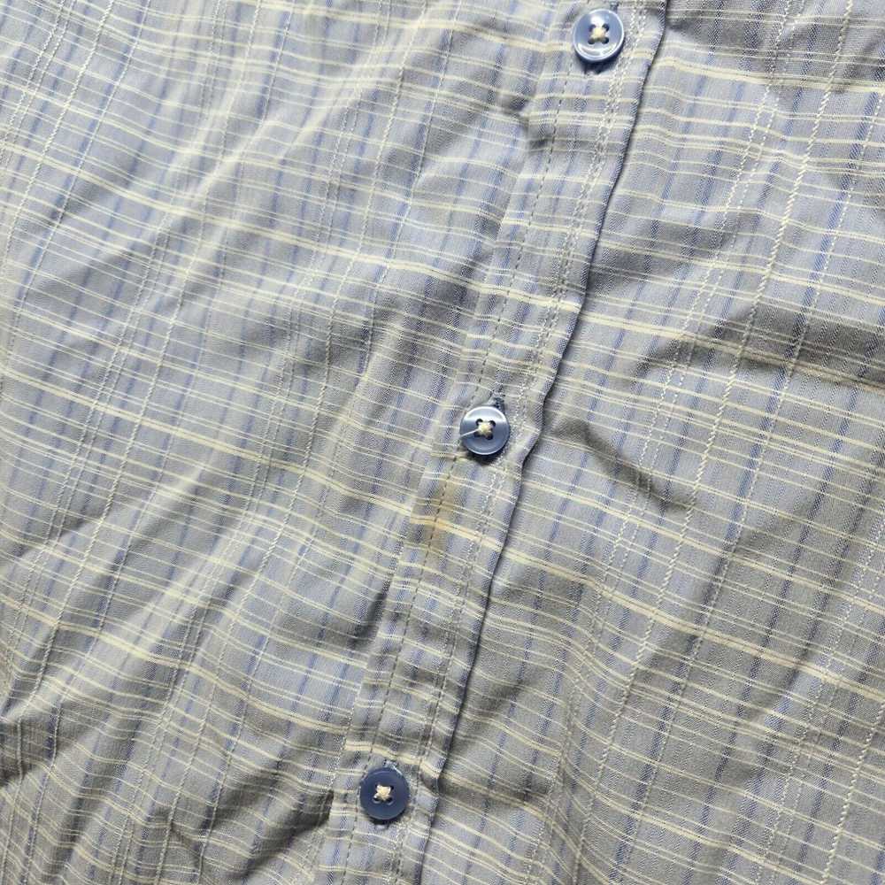 Vintage Bruno Blue Short Sleeve Button Up Sueded … - image 6