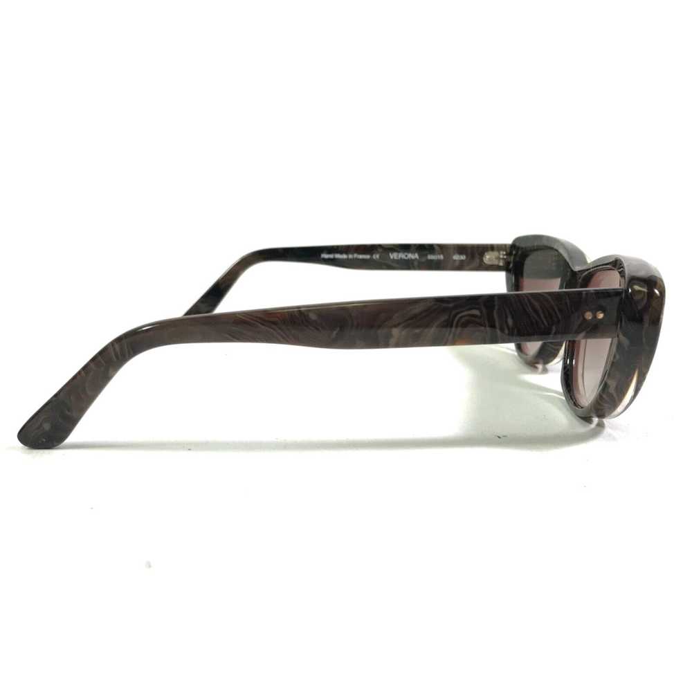 Vintage Brown Cat Eye Shaped Frames with Green Le… - image 3