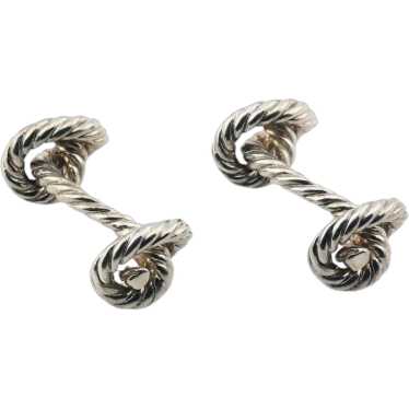 Hermes Vintage Sterling Silver Knot Cufflinks