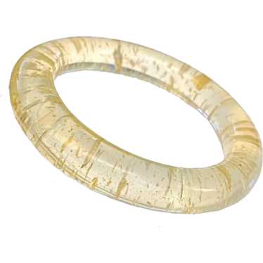 Lucite, Gold Foil Flake Bangle Bracelet