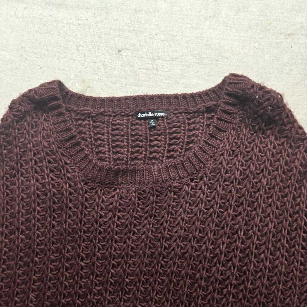 Vintage *NEW* Charlotte Russe Sweater Plum Knit C… - image 2