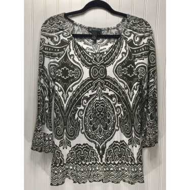 Vintage INC Womens Size Medium Print Tunic Top Ra… - image 1